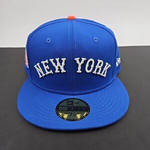 New Era Royal New York Yankees City Flag 59FIFTY Fitted Hat Size 7 3/4